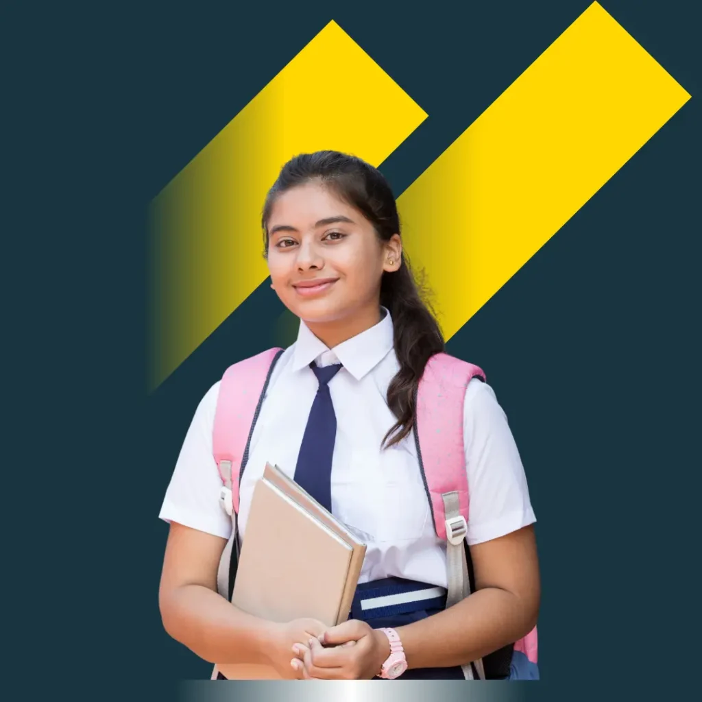 A student depicting the class 6 to 8 students for online class.